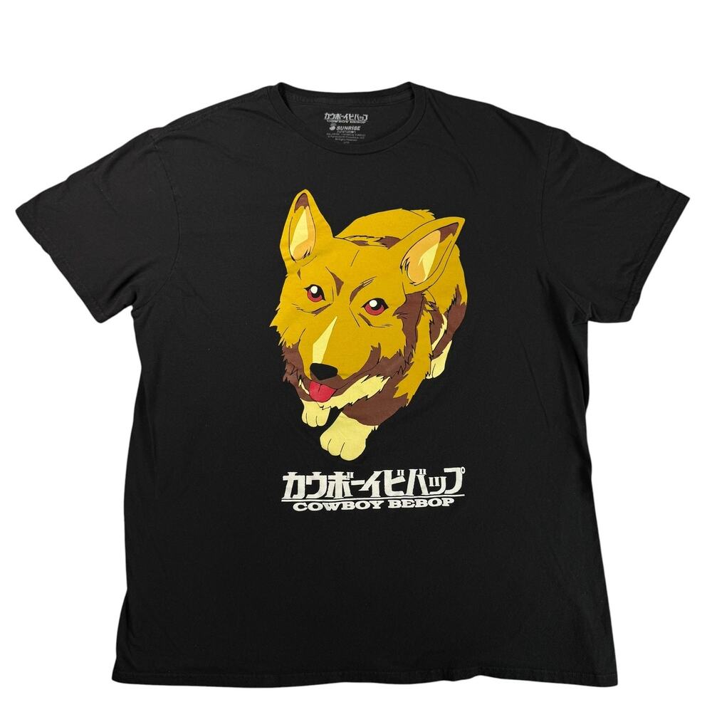Sunrise Anime Cowboy Bebop Dog Corgi Black T-Shirt XL